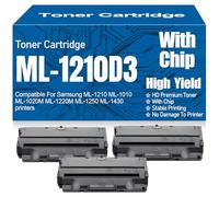 Cartouches de Toner ML-1210D3 ML-1210 compatibles ML-1010 ML-1020M ML-1220M ML-1250 ML-1430 Toner Haute capacité pour Samsung ML-1210 ML-1010 ML-1020M ML-1220M ML-1250 ML-1430,ML 1210D3 -3PC