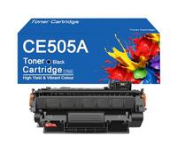 Cartouches de Toner Noir CE505A compatibles avec Les imprimantes HP LaserJet P2035, P2035n, P2055dn, P2055d, P2055x et P2050. Installation et Utilisation faciles.,CE505A-1Pack