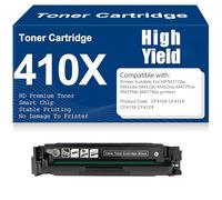 Cartouches de Toner Noir, Cyan, Jaune et Magenta 410X Compatibles CF410X CF411X CF413X CF412X Toner pour HP M377dw M452dw M452dn M452nw M477fnw M477fdn M477fdw avec Puce,Black-410X