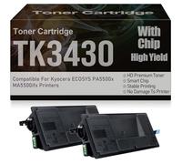 Cartouches de Toner Noir Haute capacité PA5500x MA5500ifx TK3430 avec Puce Haute capacité Compatible pour Kyocera ECOSYS PA5500x MA5500ifx, 25 000 Pages,TK3430-2PC