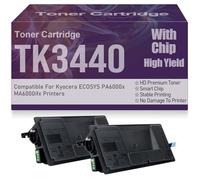 Cartouches de Toner Noir TK-3440 compatibles, Haut rendement et Grande capacité, pour Kyocera ECOSYS PA6000x MA6000ifx Imprimantes avec Puce,TK3440-2PC