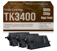 Cartouches de Toner Noir TK3400 Haute capacité Grande capacité Compatibles pour Kyocera ECOSYS PA4500x MA4500x MA4500ix MA4500fx MA4500ifx Imprimantes avec Puce,TK3400-3PC