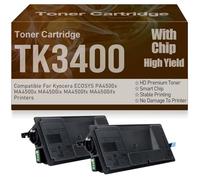 Cartouches de Toner Noir TK3400 Haute capacité Grande capacité Compatibles pour Kyocera ECOSYS PA4500x MA4500x MA4500ix MA4500fx MA4500ifx Imprimantes avec Puce,TK3400-2PC