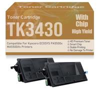 Cartouches de Toner Noires compatibles TK3430, Haut rendement et Grande capacité pour Kyocera ECOSYS PA5500x MA5500ifx Imprimantes 25 000 Pages,TK3430-2PC