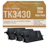 Cartouches de Toner Noires compatibles TK3430, Haut rendement et Grande capacité pour Kyocera ECOSYS PA5500x MA5500ifx Imprimantes 25 000 Pages,TK3430-3PC