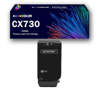 Cartouches de Toner remanufacturées 71C2HK0 71C2HC0 71C2HM0 71C2HY0 avec Remplacement de Puce pour imprimantes Lexmark CX730 CS730de CS735de CX730de CX735adse CX737adzse,Black-1Pack