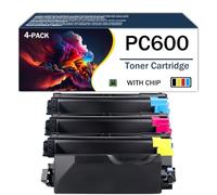 Cartouches de toner remanufacturées PC600 408314 408315 408316 408317 avec puce de remplacement pour imprimante laser Ricoh PC600, pour produits de bureau, impression haute définition,4Color-1Pack