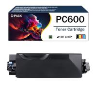 Cartouches de toner remanufacturées PC600 408314 408315 408316 408317 avec puce de remplacement pour imprimante laser Ricoh PC600, pour produits de bureau, impression haute définition,Black-1Pack