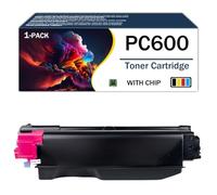 Cartouches de toner remanufacturées PC600 408314 408315 408316 408317 avec puce de remplacement pour imprimante laser Ricoh PC600, pour produits de bureau, impression haute définition,Magenta-1Pack
