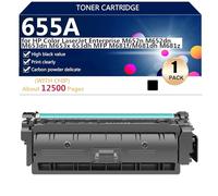 Cartouches de Ttoner Compatibles CF450A CF451A CF453A CF452A pour HP Color LaserJet Enterprise M652n M652dn M653dn M653x 653dh MFP M681f Imprimante, Haute Capacité 12500 Pages,Black-1 Pack