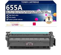 Cartouches de Ttoner Compatibles CF450A CF451A CF453A CF452A pour HP Color LaserJet Enterprise M652n M652dn M653dn M653x 653dh MFP M681f Imprimante, Haute Capacité 12500 Pages,Magenta-1 Pack