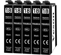 Cartouches D'Encre 18Xl Compatibles Avec Epson 18Xl Multipack Pour Epson Xp 322 Pour Xp-215 Xp-205 Xp-225 Xp-305 Xp-325 Xp-422 Xp-405 Xp-415 Xp-425 Xp-315 Xp-312 Xp-412 Xp-102,5 Noir