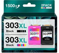 Cartouches D'Encre 303 Xl 303Xl 303 Cartouches D'Encre Pour Hp 303 Cartouches Hp 303 303 Hp Cartouches Pour Envy Photo 7830 6232 6230 6220 7130(2 Pack,Noir,Couleur)