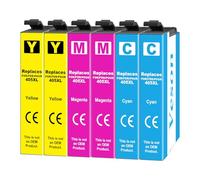 Cartouches d'encre 405XL pour Epson 405 XL Compatibles avec Epson Workforce Pro WF-3820 WF-3825 WF-4820 WF-4825 WF-4830 Workforce WF-7830 WF-7835 WF-7840 WF-7310, 2 Cyan, 2 Magenta, 2 Jaune