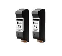 Cartouches d'encre 45 78 Lot de 2, Compatible avec HP, 1220c 3820 | 6122 930c 932c 940c 950c, noir + trois couleurs, avec puce(2PCS Black)