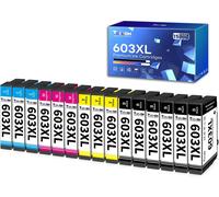 Cartouches d'encre 603XL compatibles pour epson Cartouches 603XL Multipack pour Expression Home XP-2100 XP-2105 XP-2150 XP-3100 XP-3150 XP-4100 WF-2810 WF-2820 WF-2830 (Lot de 15)