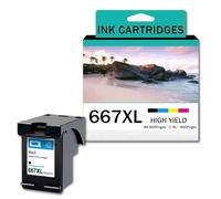 Cartouches d'encre 667XL compatibles pour HP 667XL 667 Cartouche d'encre Fonctionne avec les imprimantes HP DeskJet Ink Advantage 1275 2374 2375 2376 2775 2776 6475 6476Remplacement,Black-1Pack