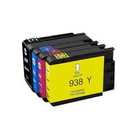 Cartouches d'encre 936, 937 et 938, compatibles avec Les imprimantes HP Officejet Pro 9110b/9120/9130/9720/9730/4S6X3A/4S6X0A, Cartouches Couleur de Remplacement.(938 4Color 1set)