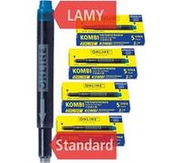 Cartouches d'encre - Bleu - Encre effaçable - Pour stylo plume et roller - 4 boîtes de 5 unités Bleu