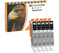 Cartouches d'encre Compatible pour Canon CLI-551 GY pour Canon Pixma MG6450 MG6650 MG7100 MG7150 MG7550 MX925 iP7200 iP7250 MG5400 MG5550 MG5650 MG5655 MX725 MX920 iP8750 (5 Gris)