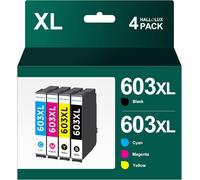 Cartouches D'Encre Compatible Pour Epson 603 Xl 603Xl Pour Expression Home Xp-2100 Xp-2105 Xp-3100 Xp-3105 Xp-3155 Xp-4100 Xp-4105Workforce Wf-2850 Dwf Wf-2830 Dwf Wf-2810 Dwf (4-Pack)