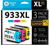 Cartouches D'Encre Compatibles Alternative Pour Hp 932Xl/933Xl 932 933 Pack De 3 (Black Cyan Magenta Jaune) Avec Système De Puce Avancée Pour Officejet 6600 6100 6700 7110 7610 761[ENC941470]