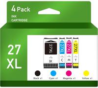 Cartouches d'encre compatibles avec Epson 27 27XL pour Workforce WF-3620, WF-3640, WF-7110, WF-7210, WF-7610, WF-7620, WF-7710, WF-7710, WF-7715, WF-7720, WF-3620DWF