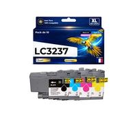 Cartouches d'encre compatibles Brother LC3237 - Pack de 10 - Multicolore Noir Cyan Magenta Jaune - Haute capacité 3000/1500 pages