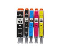 Cartouches d'encre compatibles Compatible avec imprimantes PGI150 CLI151 MG7510 IP7210 IP8710 MX721 Ix6810, 15 pièces(1SET (5PCS))