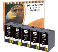 Cartouches d'encre compatibles pour Epson 13XL T1301 pour Epson Stylus B42WD BX-525WD BX-535WD BX-625FWD BX-630FW BX-635FWD BX-925FWD BX-935FWD SX-525WD SX-535WD SX-620FW Workforce 525 630 5xNoir