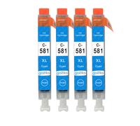 Go Inks 4 Cartouches d'encre Cyan pour remplacer CLI-581C Compatible/Non-OEM pour PIXMA Imprimantes