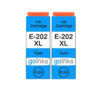 Cartouches d'encre cyan compatibles Go Inks 2x 202XLC pour Epson Expression Photo XP-6000/XP-6005/XP-6100/XP-6105