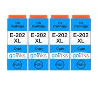 Go Inks 4 Cartouches d'encre Cyan pour remplacer Epson 202XLC (202C) Compatible/Non-OEM pour Epson Expression Photo Imprimantes