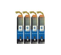 Cartouches d'encre cyan compatibles Go Inks (4x7ml) - Remplacement non-OEM LC3211C pour Brother DCP/MFC