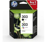 Cartouches d'encre HP 303 - Pack de 2 - Noir et Couleurs - 3YM92AE - Envy Photo 6220/6230/6232, Tango/TangoX