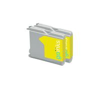 Cartouches d'encre jaune compatibles (2x15 ml) pour Brother LC970Y/LC1000Y - DCP/MFC/FAX - non OEM