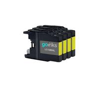 Cartouches d'encre jaune compatibles 4x19ml - Remplacement LC1280XLY pour Brother MFC-J5910DW, J6510DW et J6710DW (non-OEM)
