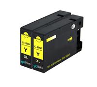 Cartouches d'encre jaune compatibles Go Inks - 2 x 13 ml pour Canon PIXMA (PGI-1500Y)