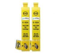 Cartouches d'encre jaune compatibles Go Inks (2x T1634/16XL) pour Epson Workforce