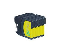 Cartouches d'encre jaune compatibles Go Inks - 4 cartouches pour remplacer LC980Y/LC1100Y sur imprimantes Brother DCP/MFC
