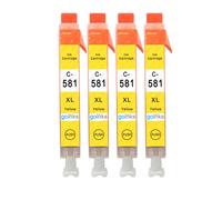Cartouches d'encre jaunes compatibles 4 Go Inks - Remplacement Canon CLI-581Y (PIXMA)