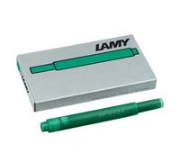 Cartouches d'encre LAMY T10 à grande capacité - compatibles avec tous les modèles de stylos plume Lamy - Contenance: 1,25 ml par cartouche - 5 pièces par paquet - Couleur de l'encre: vert