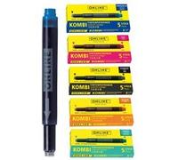 Cartouches d'encre - Longue - Pour stylo plume et roller - Noir - Bleu - Turquoise - Orange - Rose