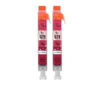 Go Inks 2 Cartouches d'encre Magenta pour remplacer Canon CLI-571M Compatible/Non-OEM pour PIXMA Imprimantes