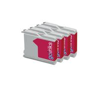 Go Inks Lot de 4 Cartouches d'encre Magenta pour remplacer Brother LC970M et LC1000M compatibles/Non-OEM pour imprimantes Brother DCP, MFC et FAX