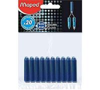 MAPED Blister de 20 Cartouches d'encre bleue effaçable standard