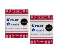 Cartouches d'encre Namiki IC-100 pour Stylo Capless Noir - PILOT - Lot de 2 Etuis de 12