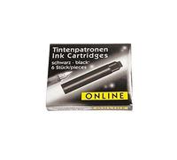 Cartouches d'encre - Noir - Encre non effaçable - Pour stylo plume et roller - 5 petites cartouches