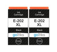 Cartouches d'encre noire compatibles Go Inks 2x 202XLBk pour Epson Expression Photo XP-6000/XP-6005/XP-6100/XP-6105