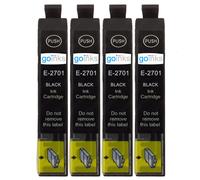 Cartouches d'encre noire compatibles Go Inks - 4x T2701 pour Epson Workforce (Série 27) - remplacement non OEM